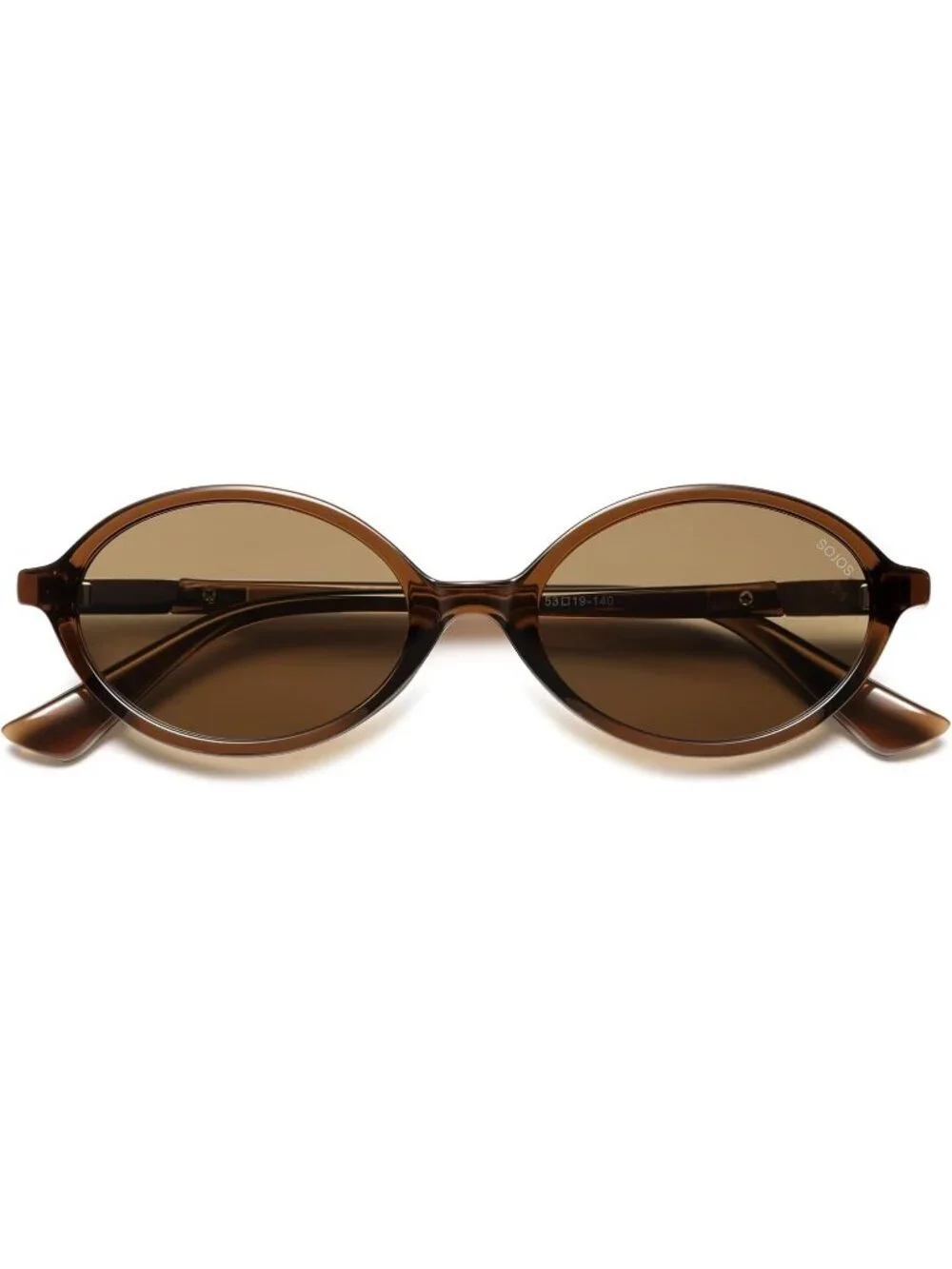 SOJOS Women's Brown Polarized Retro Oval Sunglasses Vintage Trendy Designer